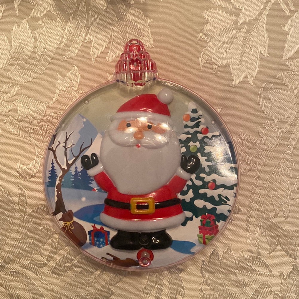 SANTA Motion Activated Light Up Music “We Wish You a Merry Christmas” Ornament